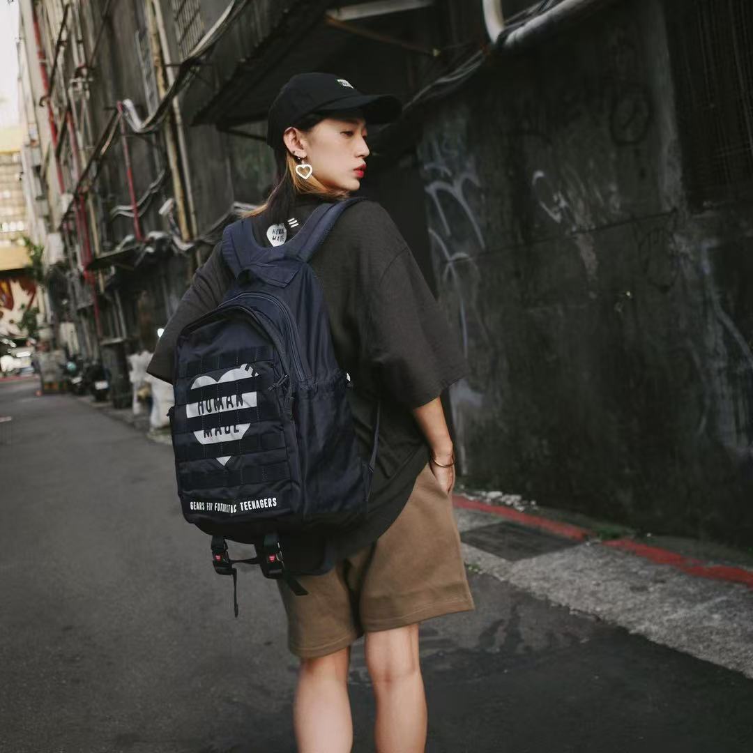 Streetwear Brand Backpack - HUMAN MADE Military Backpack Trendy Brand