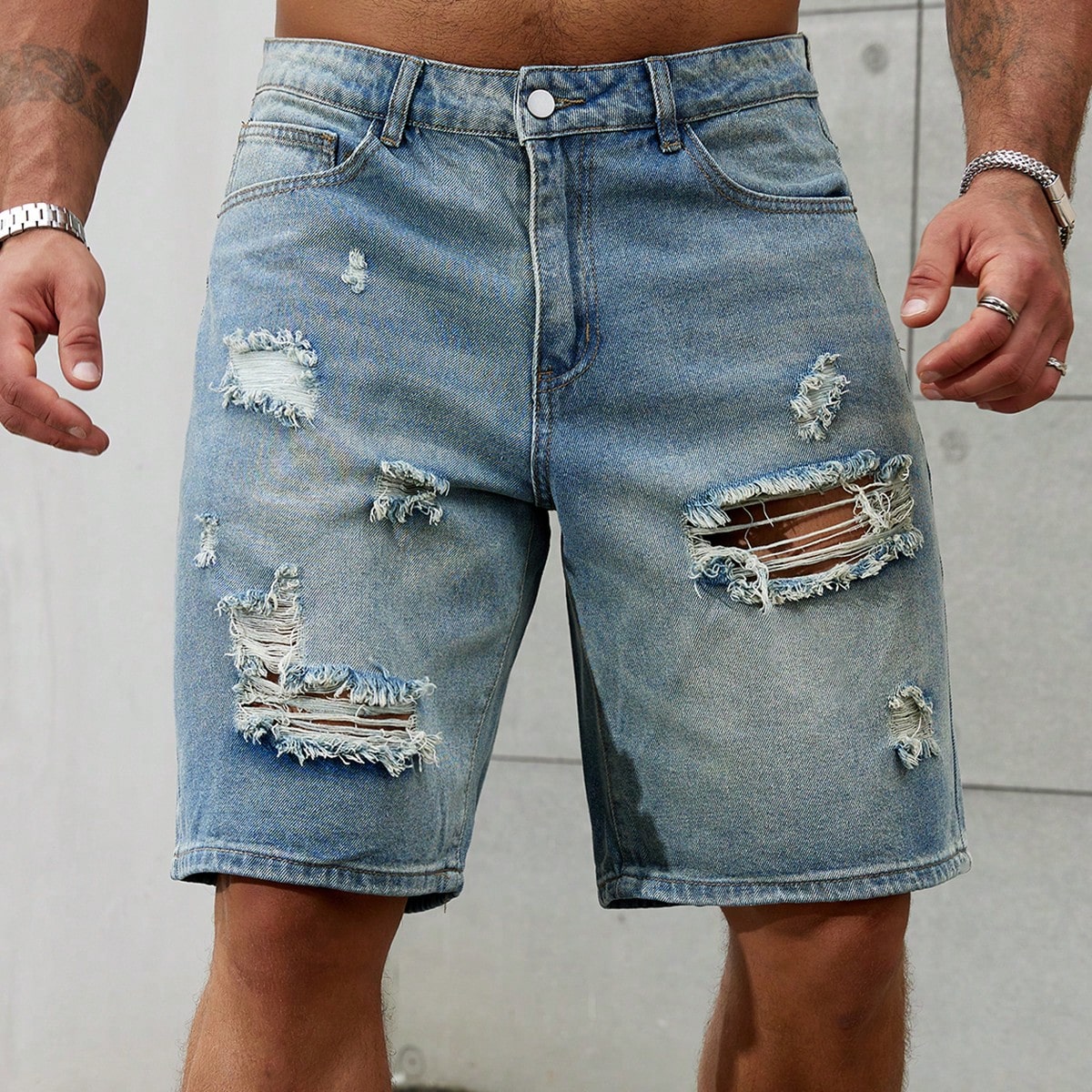 Streetwear Brand Pants - New Fashion Mens Ripped Short Jeans