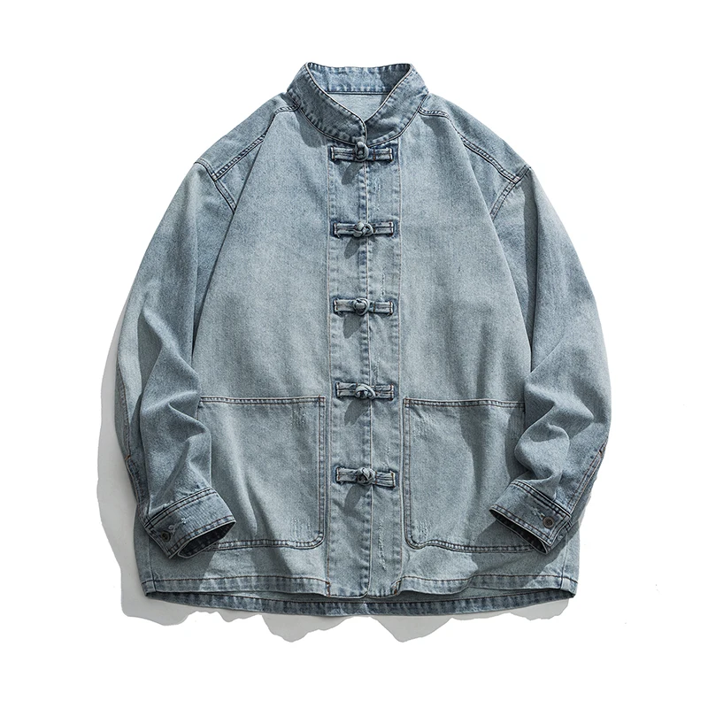 Streetwear Brand Pants - Chinese Style Denim Jacket Men Streetwear