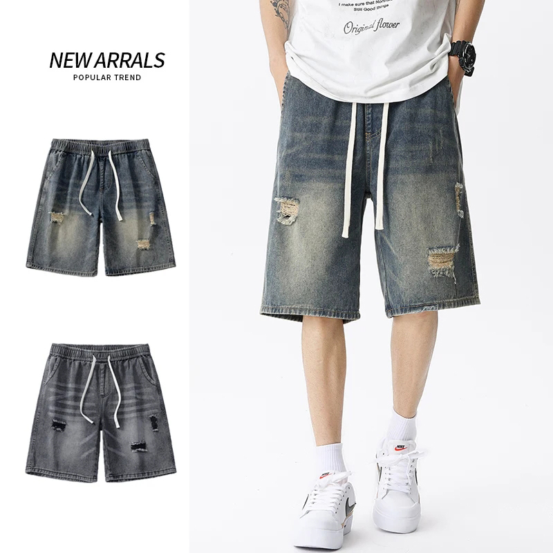 Summer Thin Denim Shorts Men's - Streetwear Brand Pants 评论和价格