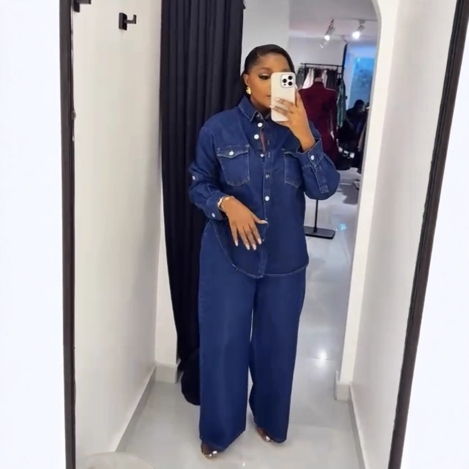 Jeans 2 Piece Sets Women Denim - Streetwear Brand Pants 评论和价格