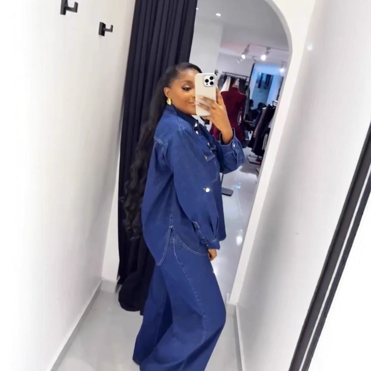 Jeans 2 Piece Sets Women Denim - Streetwear Brand Pants 评论和价格