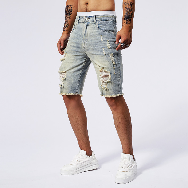 2025 Summer New Men's Ripped D - Streetwear Brand Pants 评论和价格