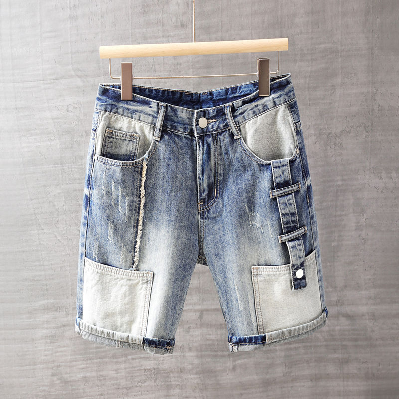 Men's Short Jeans Pants with P - Streetwear Brand Pants 评论和价格